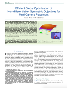 M. Hänel, C.-B. Schönlieb: "Efficient Global Optimization ofNon-differentiable, Symmetric Objectives forMulti Camera Placement", 2021, IEEE Sensors